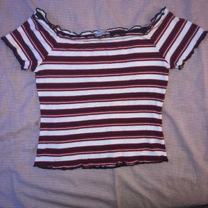 Red white and black top